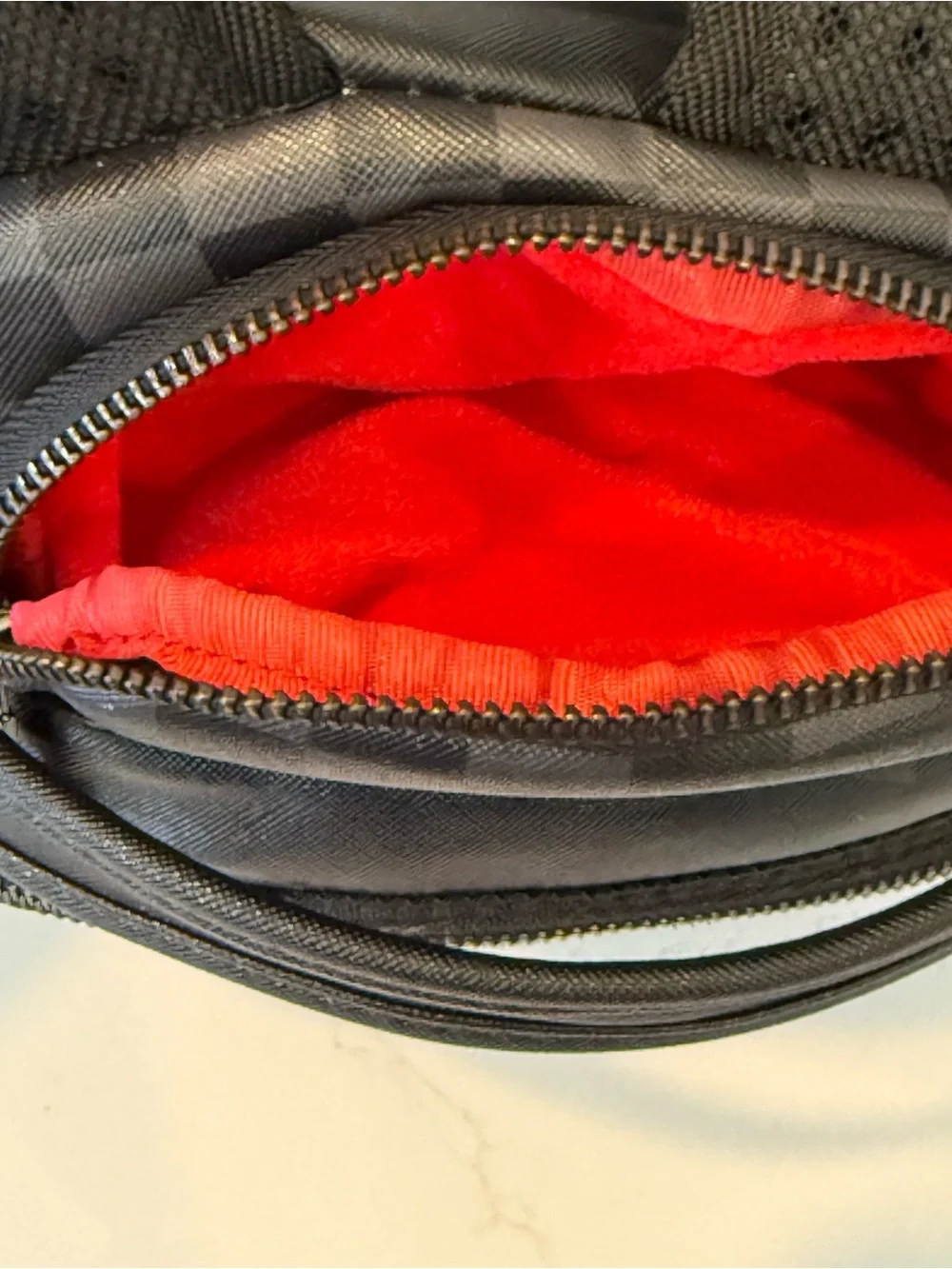 Sprayground Black Gray Red Shark Mouth Backpack